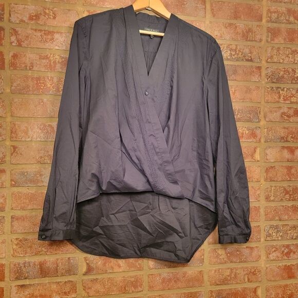 Rag & Bone Miranda Blouse Top Twist Wrap Black size small - Picture 1 of 4